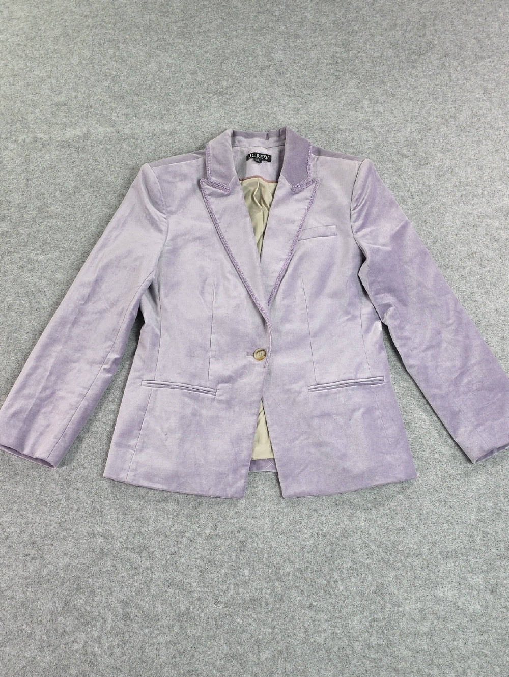 J.Crew Alexandra Lilac Velvet Blazer Jacket Size 10 Ora Tessuti Italian Fabric